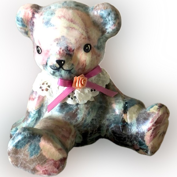 Kozy kritters Other - Hand crafted marble effect decorative bear